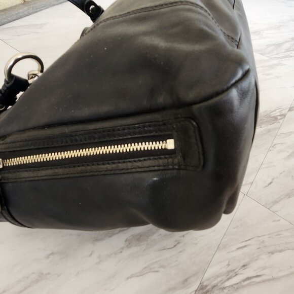 Coach Classic Black Shoulder Bag with Silver Accents - Picture 10 of 13